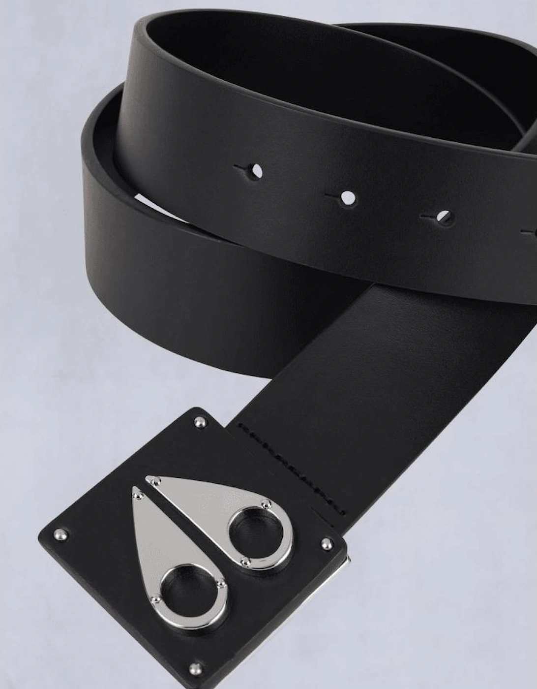 Large Logo Black Leather Belt