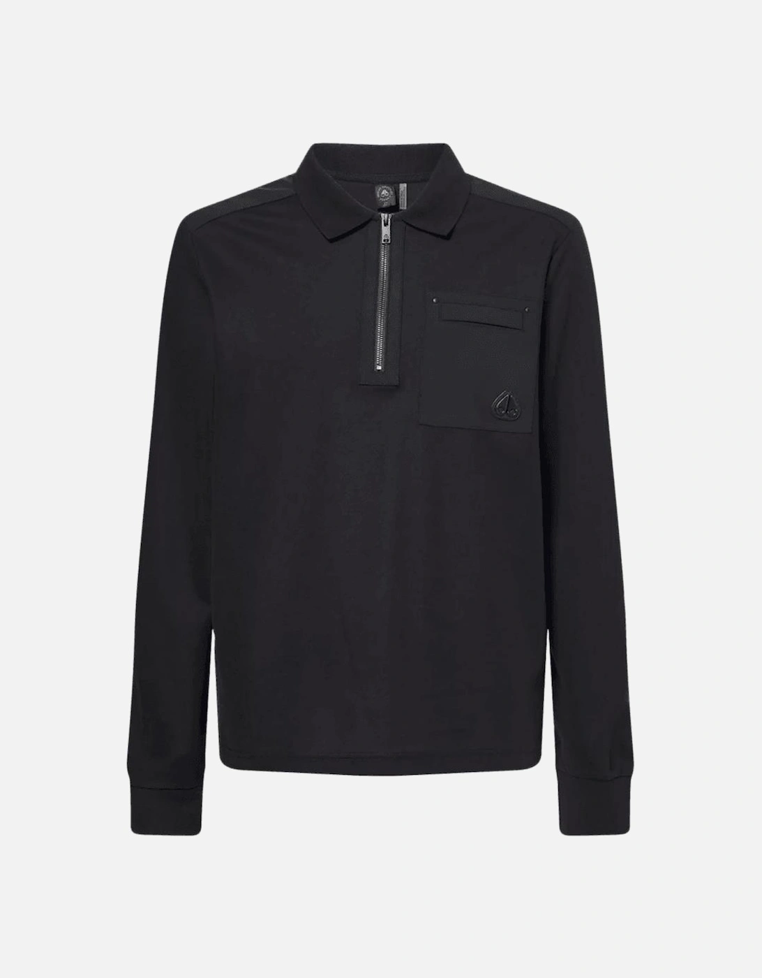 Dalon Utility Black Long Sleeve Polo Shirt, 2 of 1