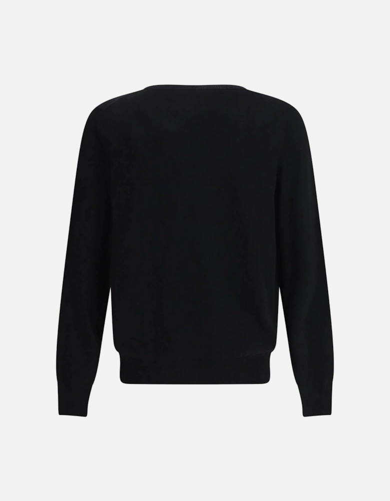 Fine Merino Intarsia Sweater Black