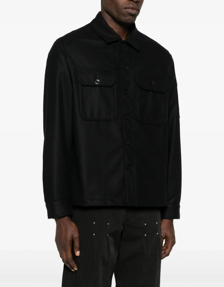 Felt Pocket Overshirt Black