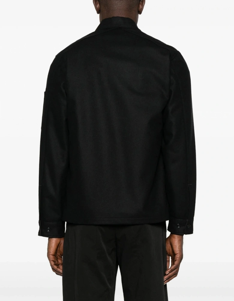 Felt Pocket Overshirt Black