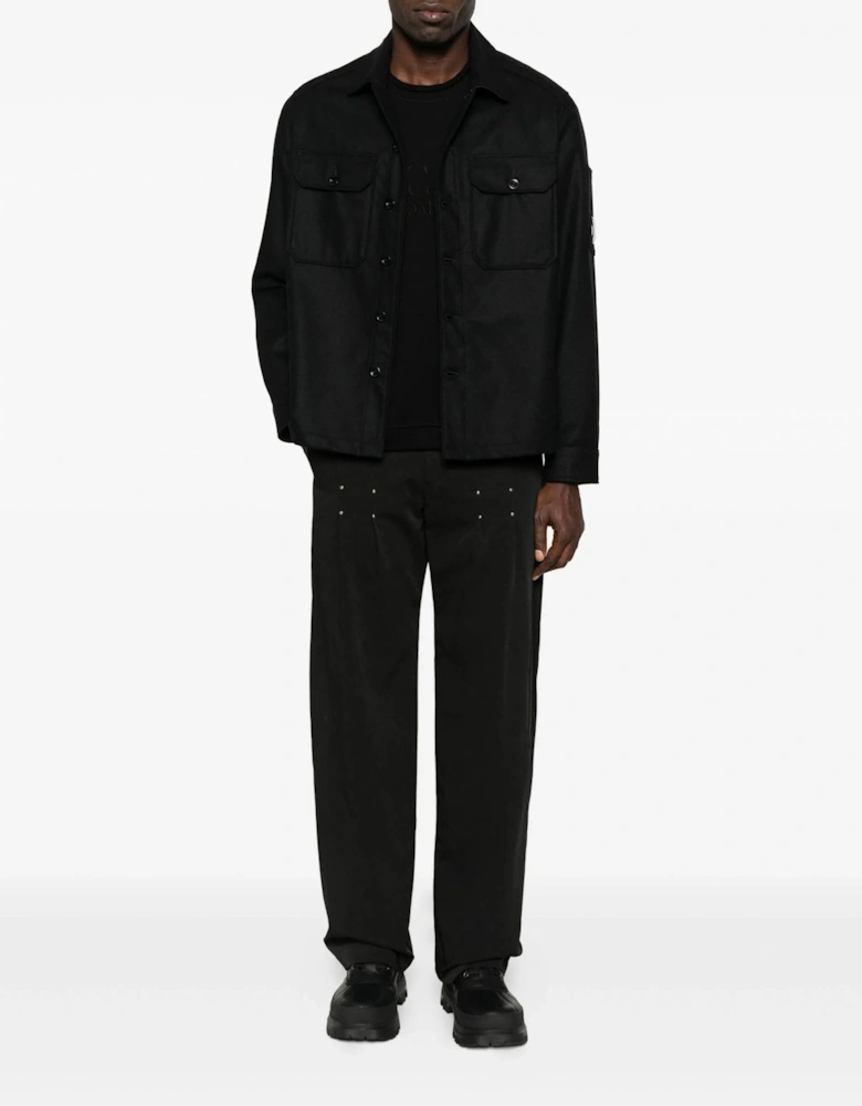 Felt Pocket Overshirt Black