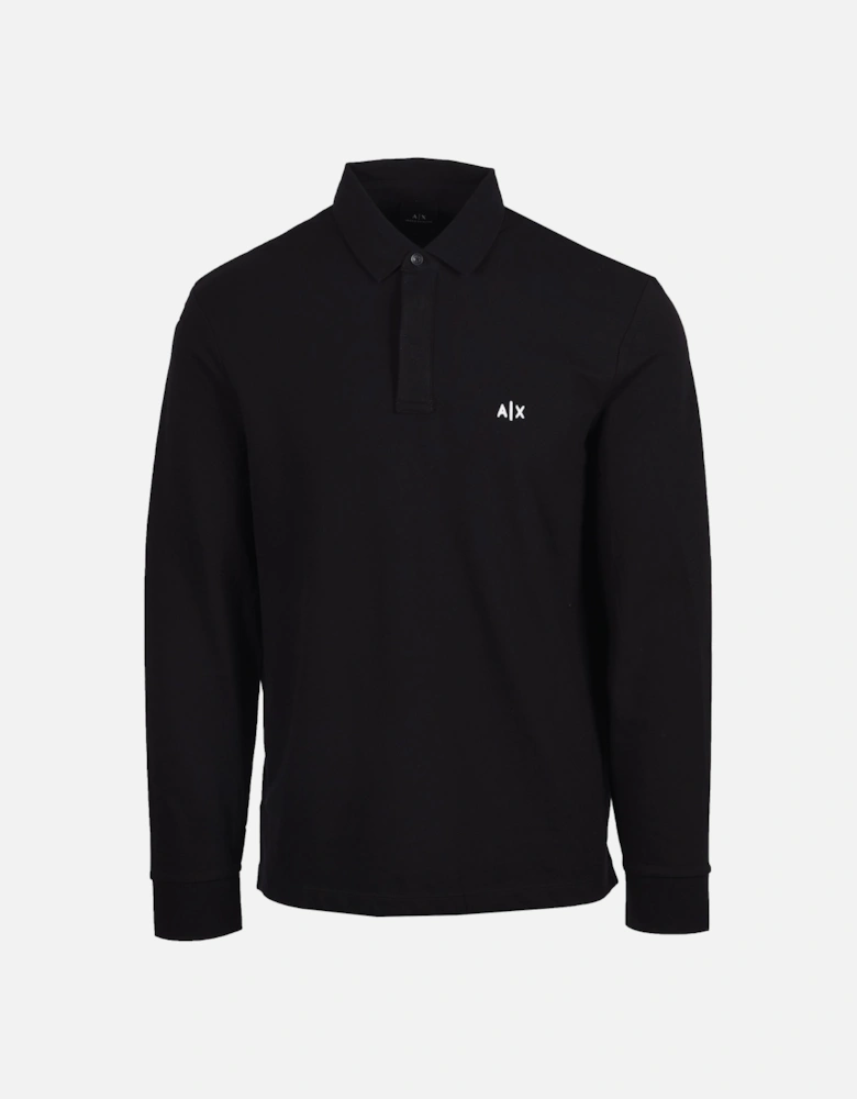 Long Sleeve Polo Shirt Black