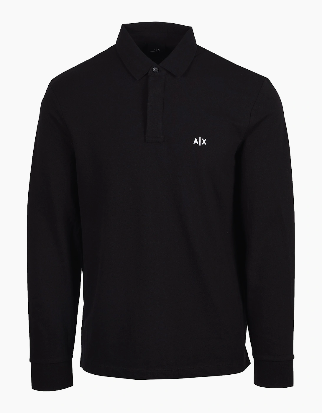 Men's Armani Exchange Long Sleeve Polo Shirt Black - Size: 38