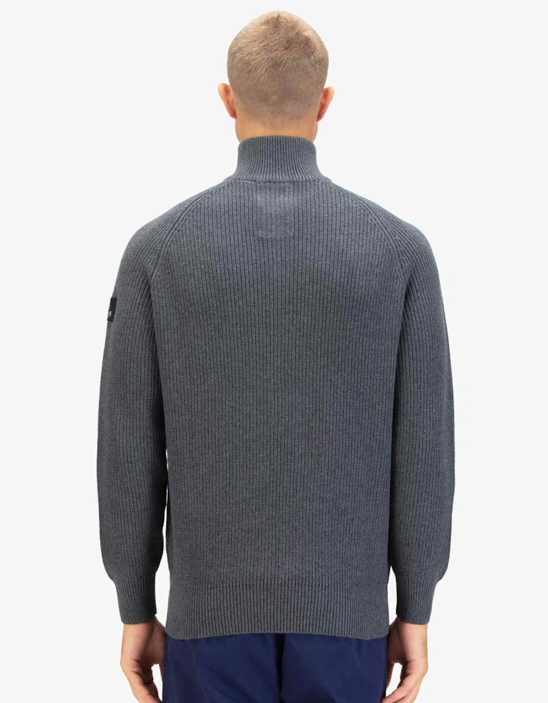Watton Plated 1/4 Zip Knitted Jumper - Charcoal