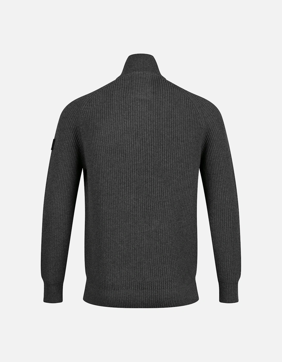 Watton Plated 1/4 Zip Knitted Jumper - Charcoal