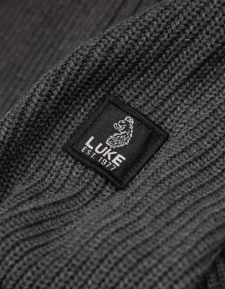 Watton Plated 1/4 Zip Knitted Jumper - Charcoal