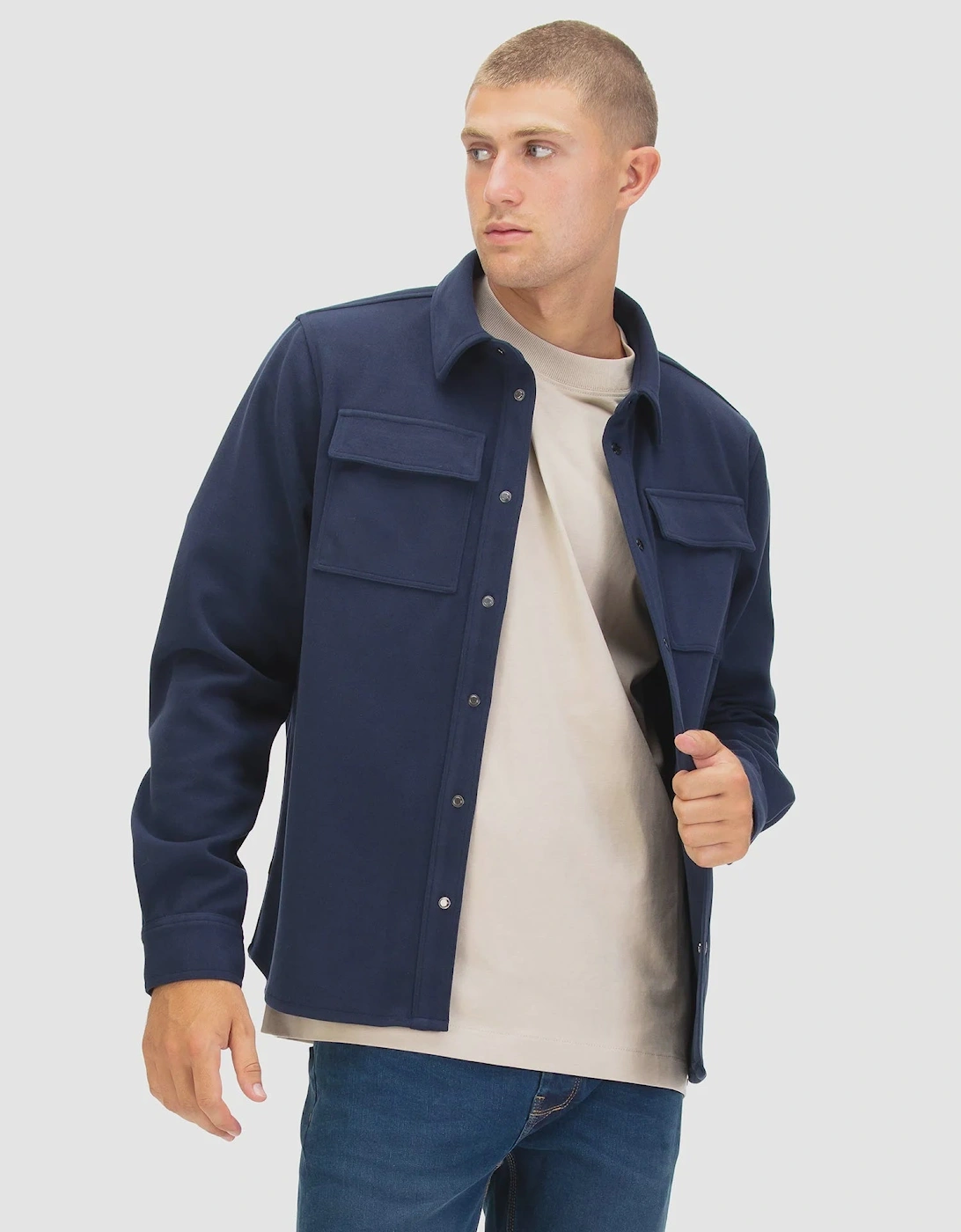 Ettrick Soft Overshirt - Navy Blue, 9 of 8