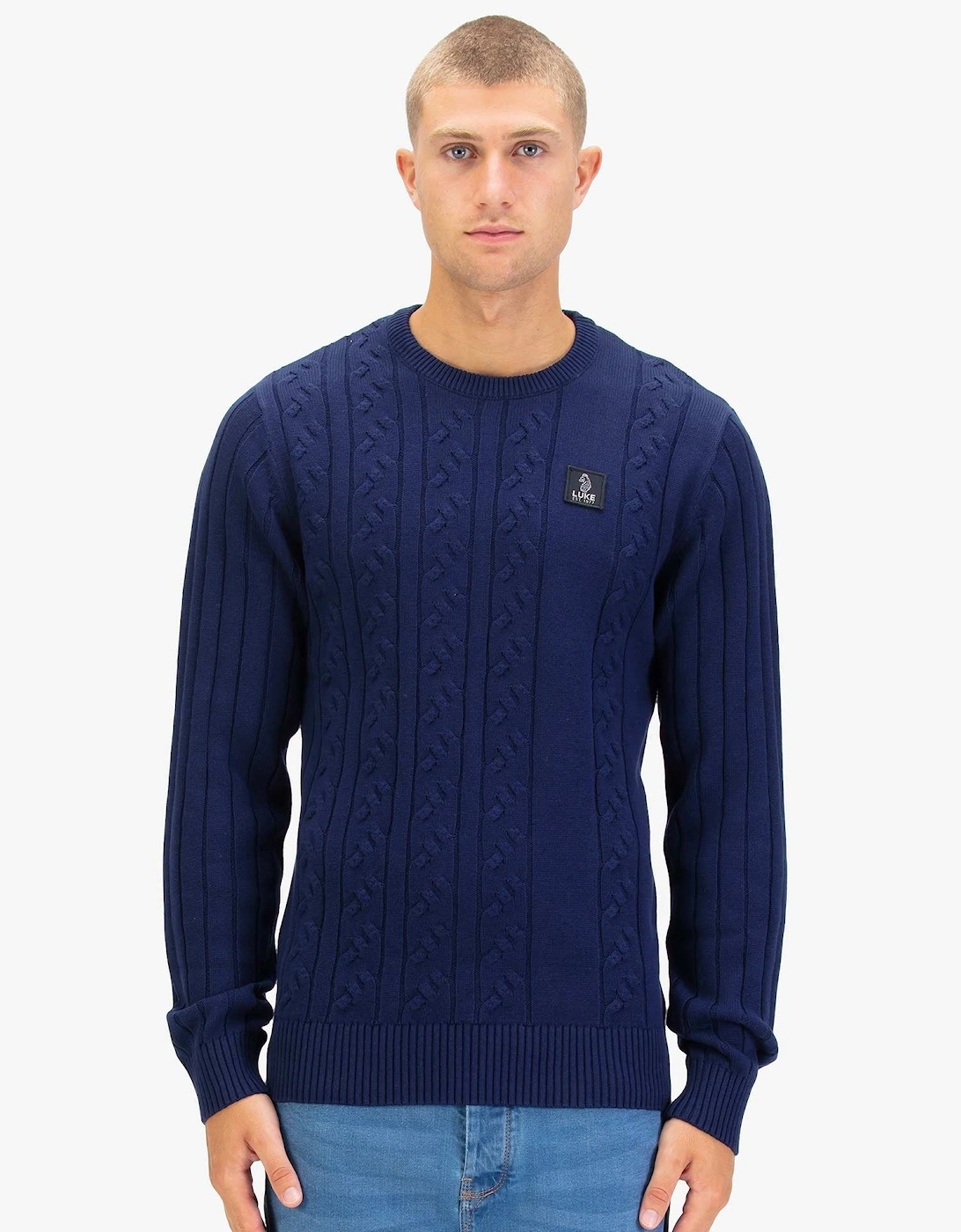 Mitcham Cable Knit Jumper - Navy, 9 of 8