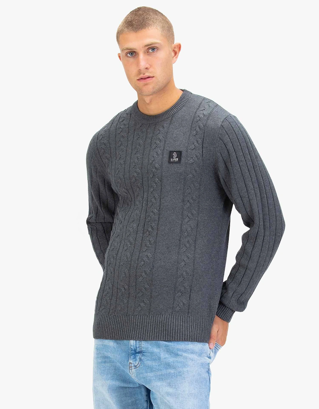 Mitcham Cable Knit Jumper - Charcoal, 9 of 8
