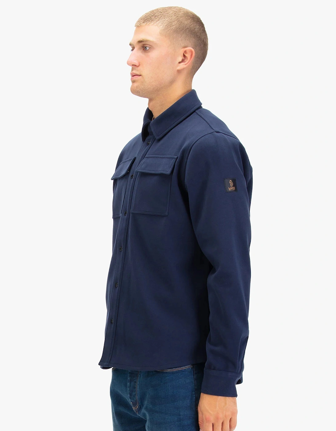 Ettrick Soft Overshirt - Navy Blue