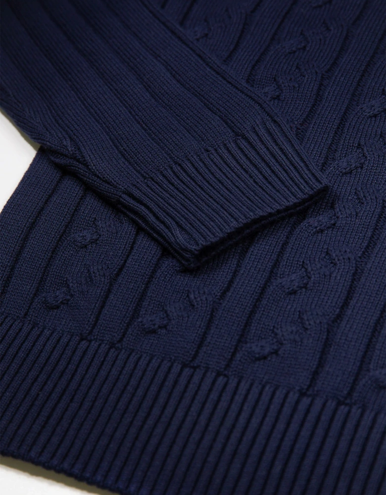 Mitcham Cable Knit Jumper - Navy