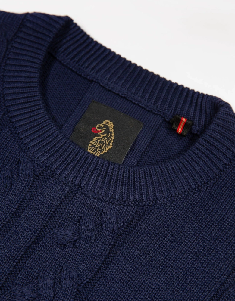 Mitcham Cable Knit Jumper - Navy