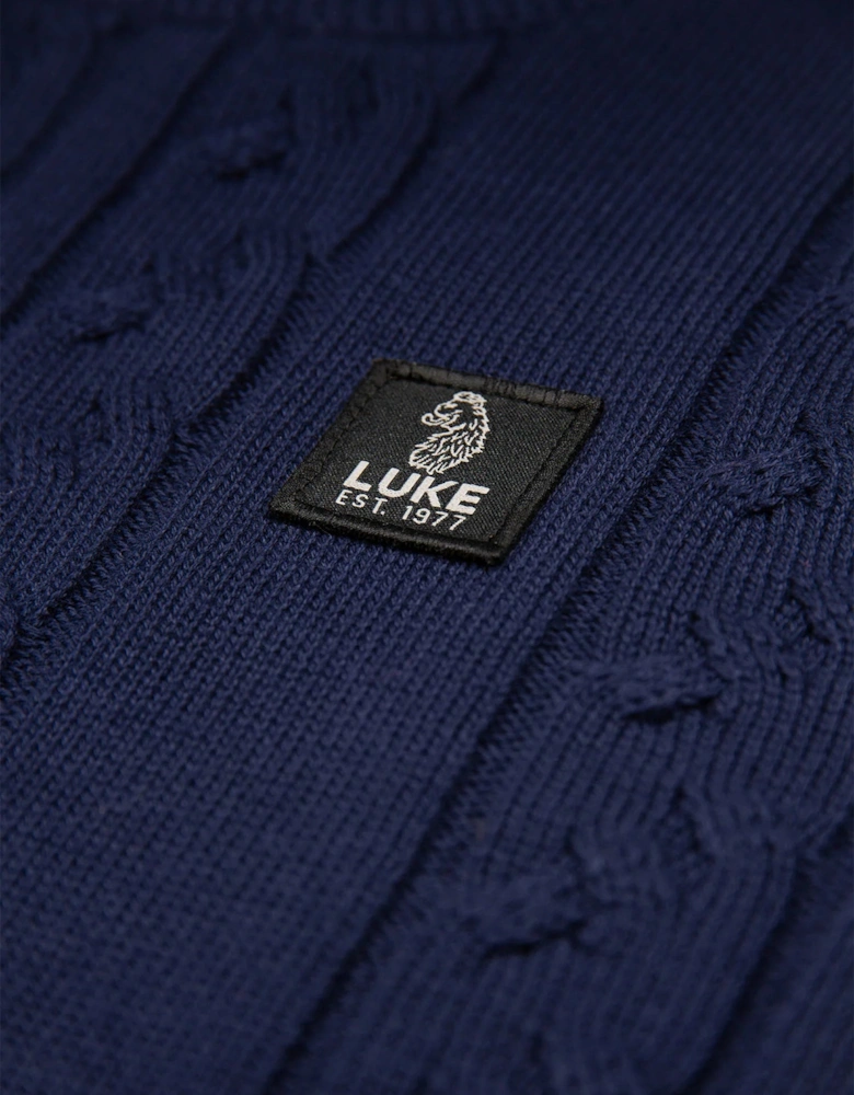 Mitcham Cable Knit Jumper - Navy