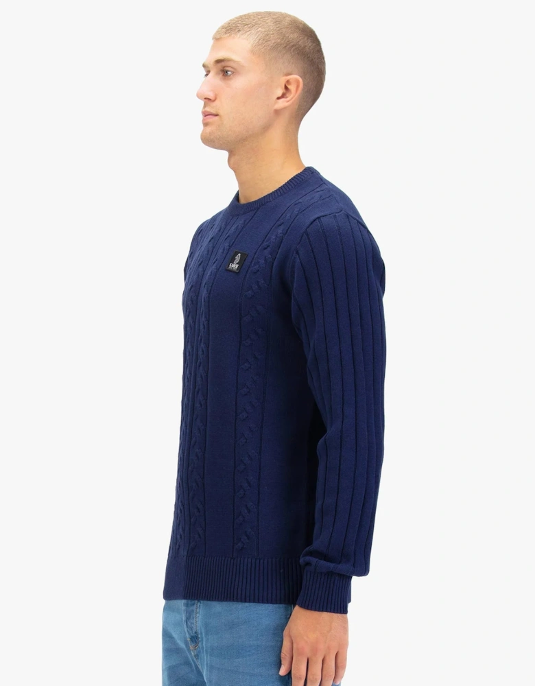 Mitcham Cable Knit Jumper - Navy