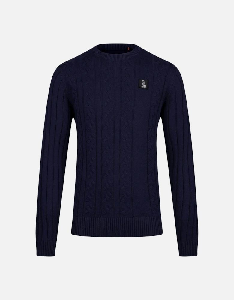 Mitcham Cable Knit Jumper - Navy