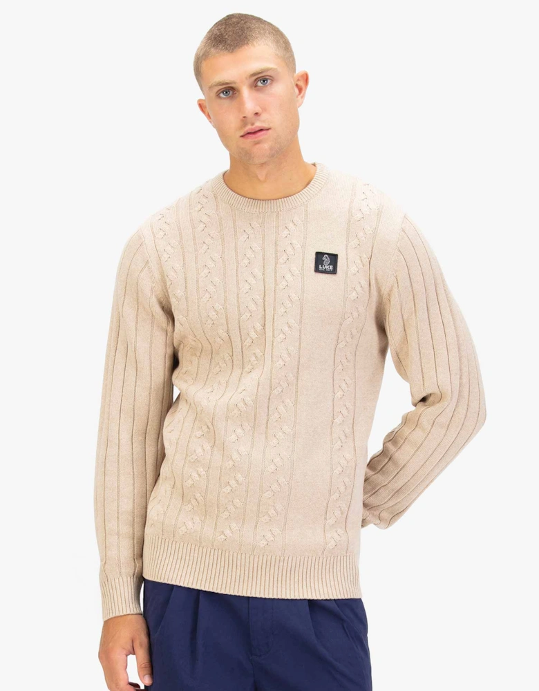 Mitcham Cable Knit Jumper - Stone