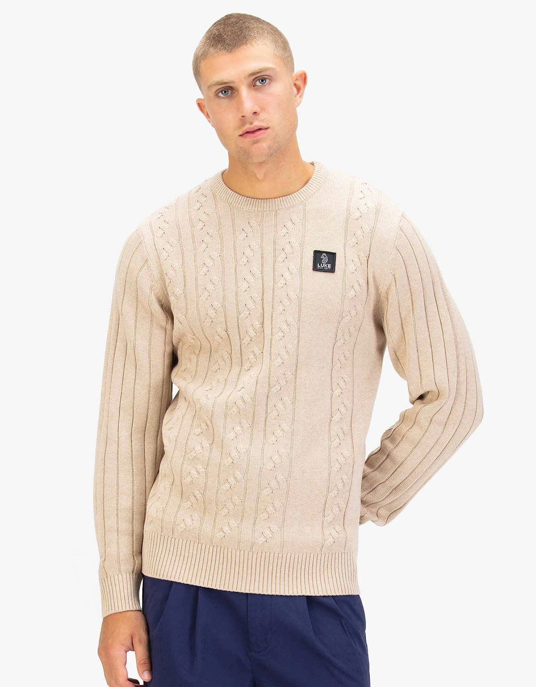 Mitcham Cable Knit Jumper - Stone
