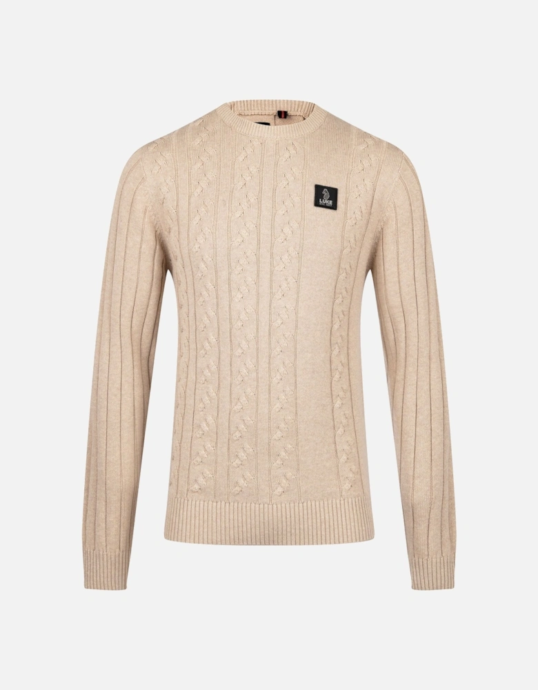 Mitcham Cable Knit Jumper - Stone