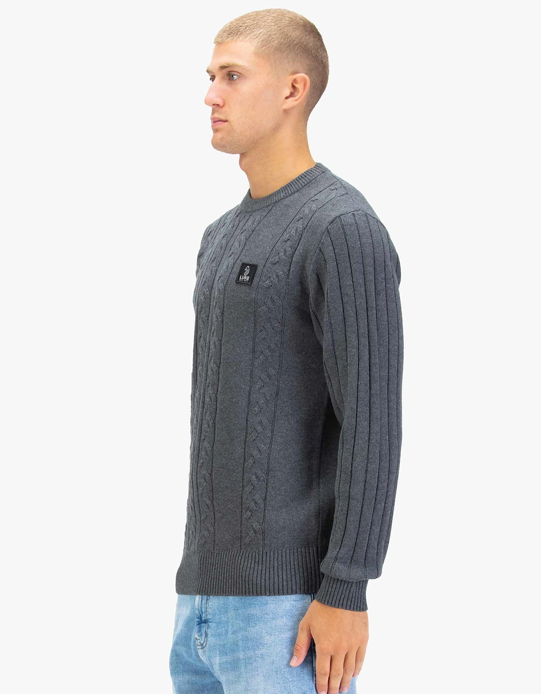 Mitcham Cable Knit Jumper - Charcoal