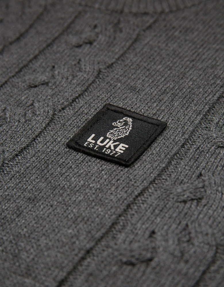 Mitcham Cable Knit Jumper - Charcoal