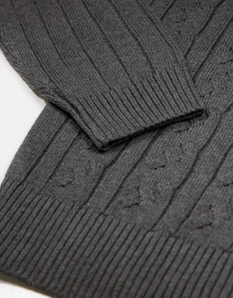 Mitcham Cable Knit Jumper - Charcoal