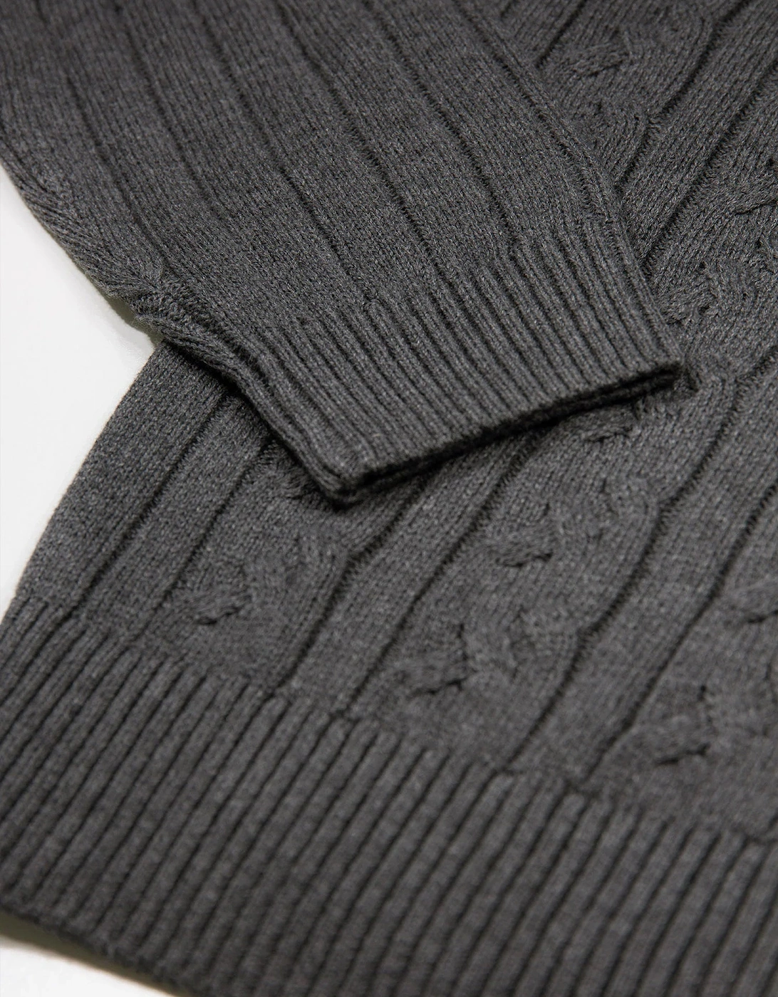 Mitcham Cable Knit Jumper - Charcoal