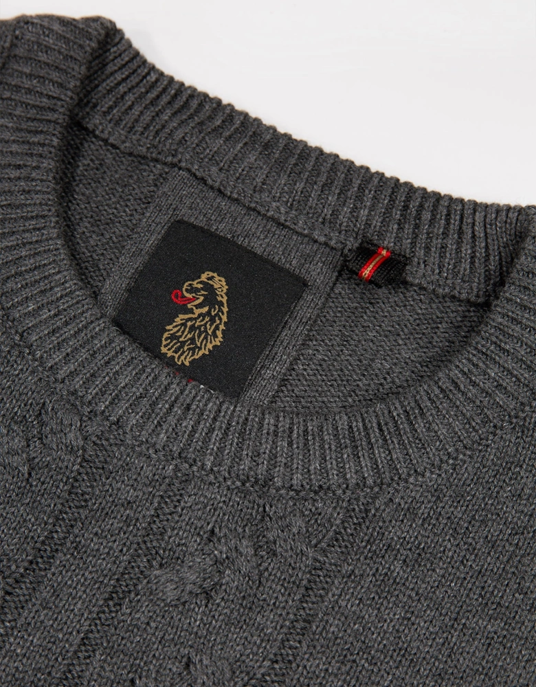 Mitcham Cable Knit Jumper - Charcoal