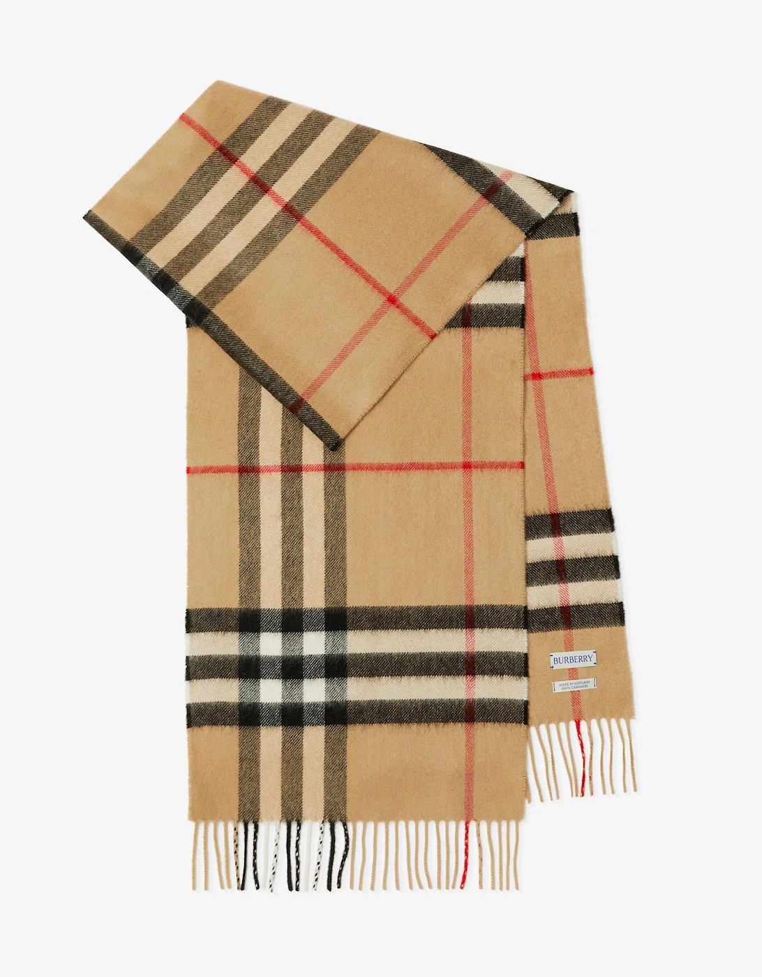 CHECK CASHMERE SCARF ARCHIVE BEIGE, 5 of 4