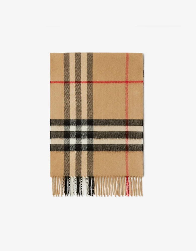 CHECK CASHMERE SCARF ARCHIVE BEIGE