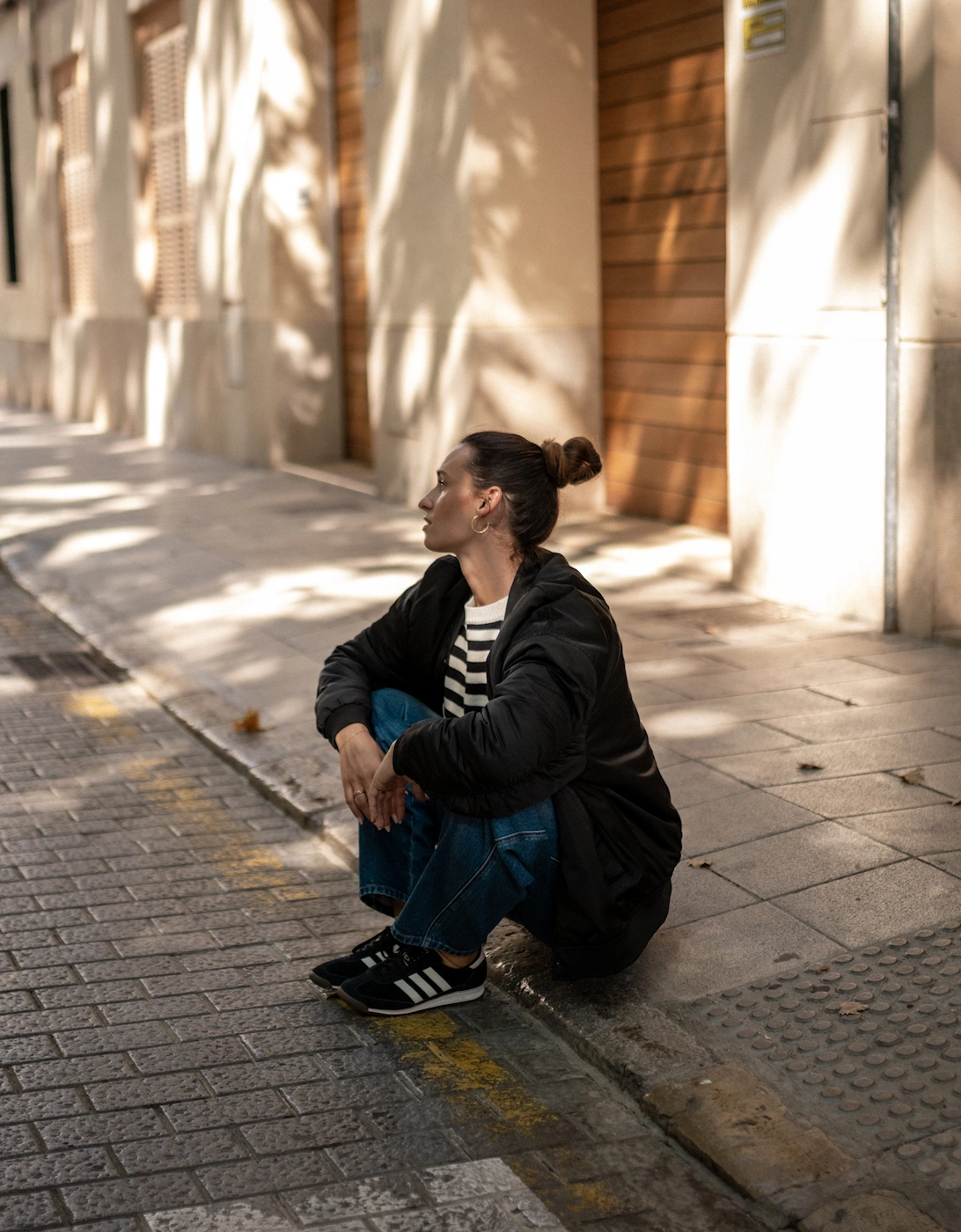 Black Padded Oversized Bomber Jacket