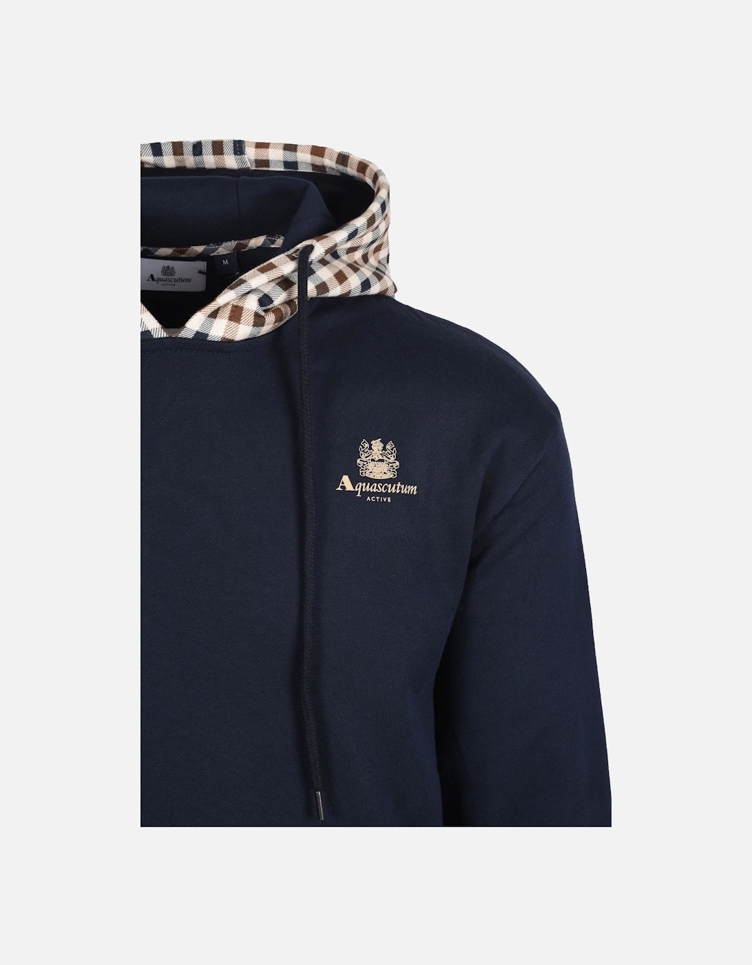 Club Check Hoodie Fleece Navy