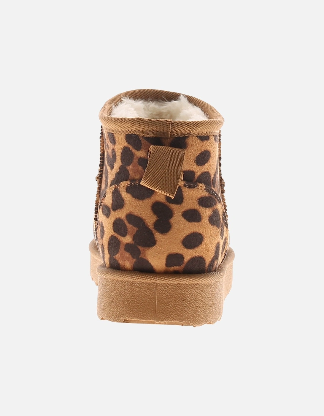 Womens Ankle Boots Dappy Slip On Chunky Sole Animal Print Leopard UK Size