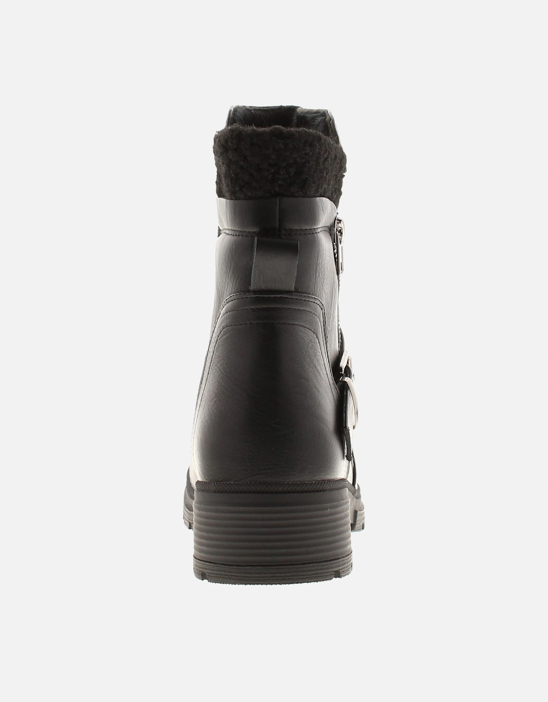 Womens Biker Boots Parade Zip black UK Size