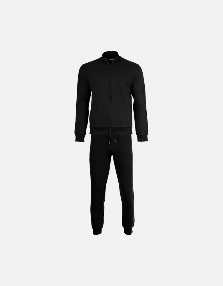 Lounge Side Logo Full Zip Tracksuit Black