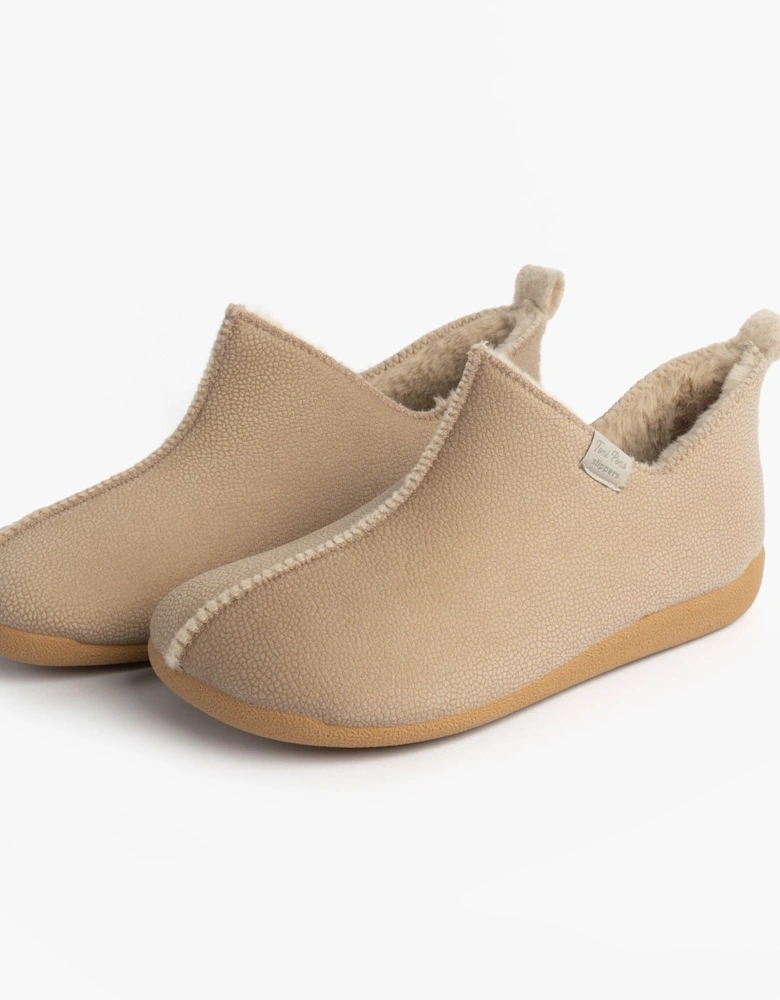 MOSCU-BD Womens Boot Slippers Beige