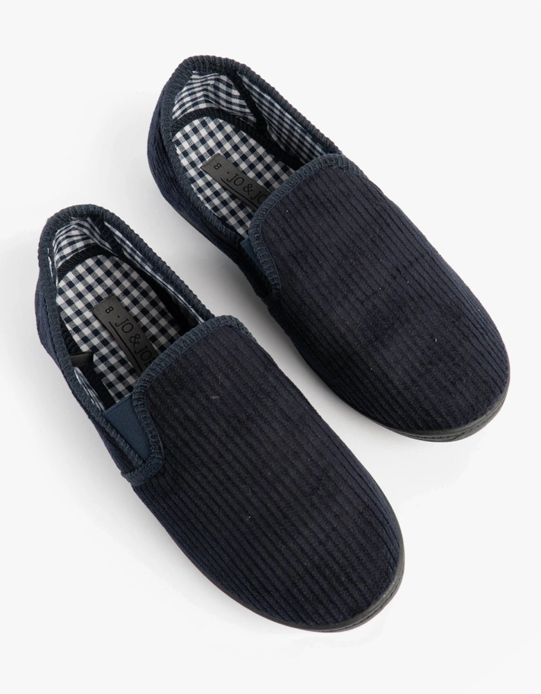 Jo & Joe HARRY Mens Full Slippers Navy