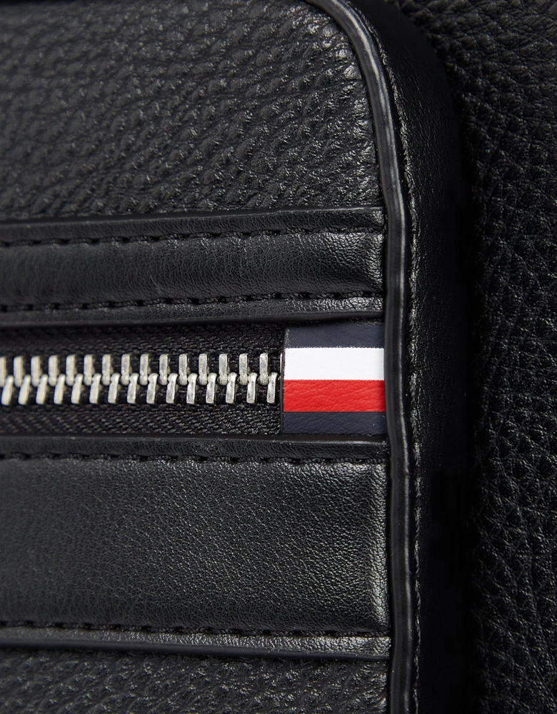 PEBBLE GRAIN METAL LOGO Mens Laptop Bag Black