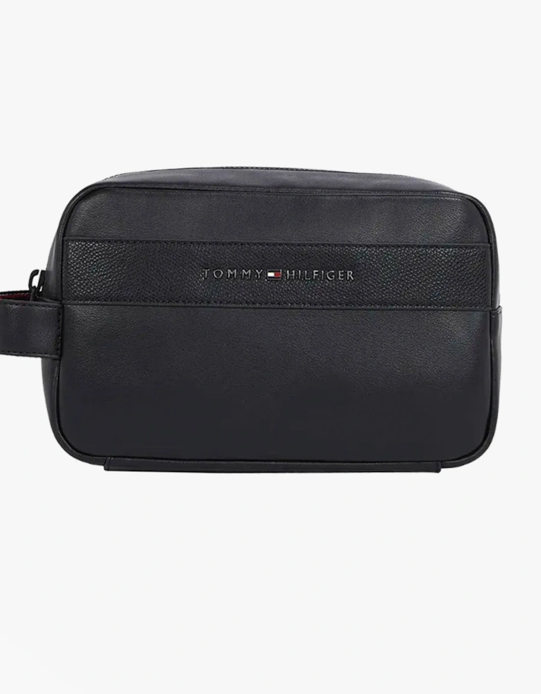 CORPORATE METAL LOGO Mens Washbag Black