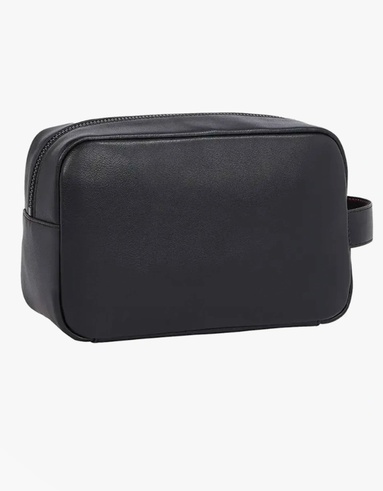CORPORATE METAL LOGO Mens Washbag Black