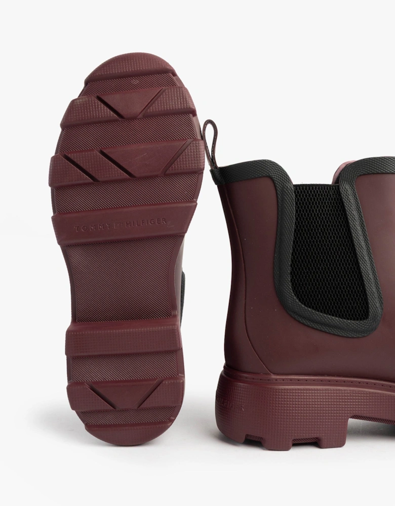 FLAG ANKLE RAINBOOT Womens Boots Rosewood Brown