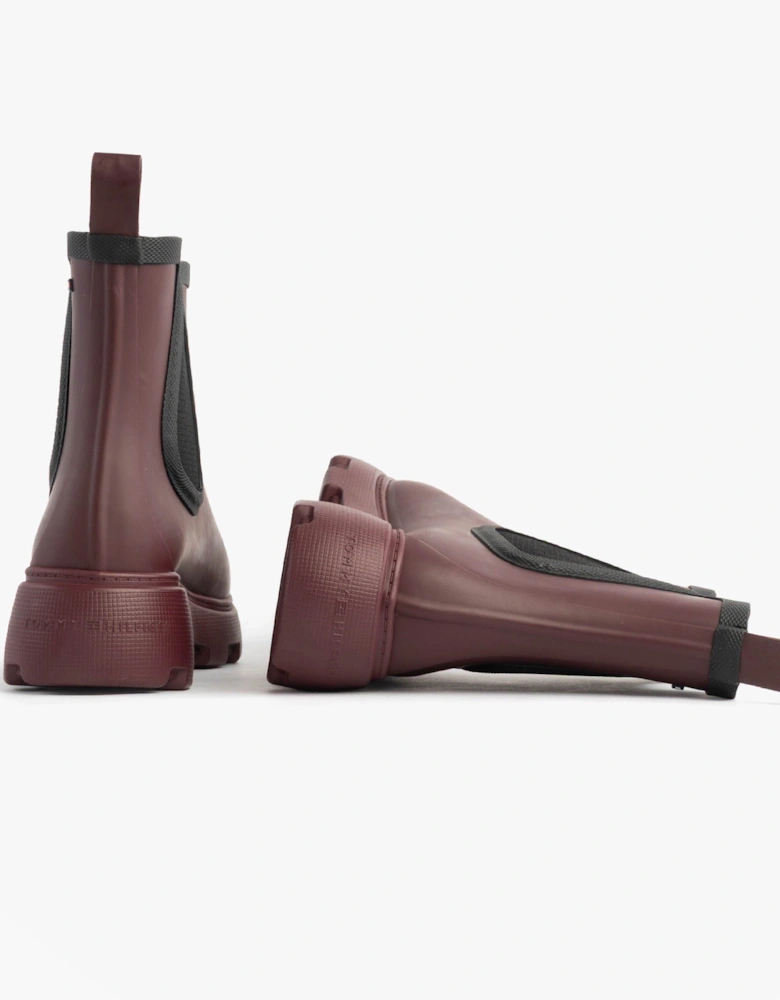 FLAG ANKLE RAINBOOT Womens Boots Rosewood Brown