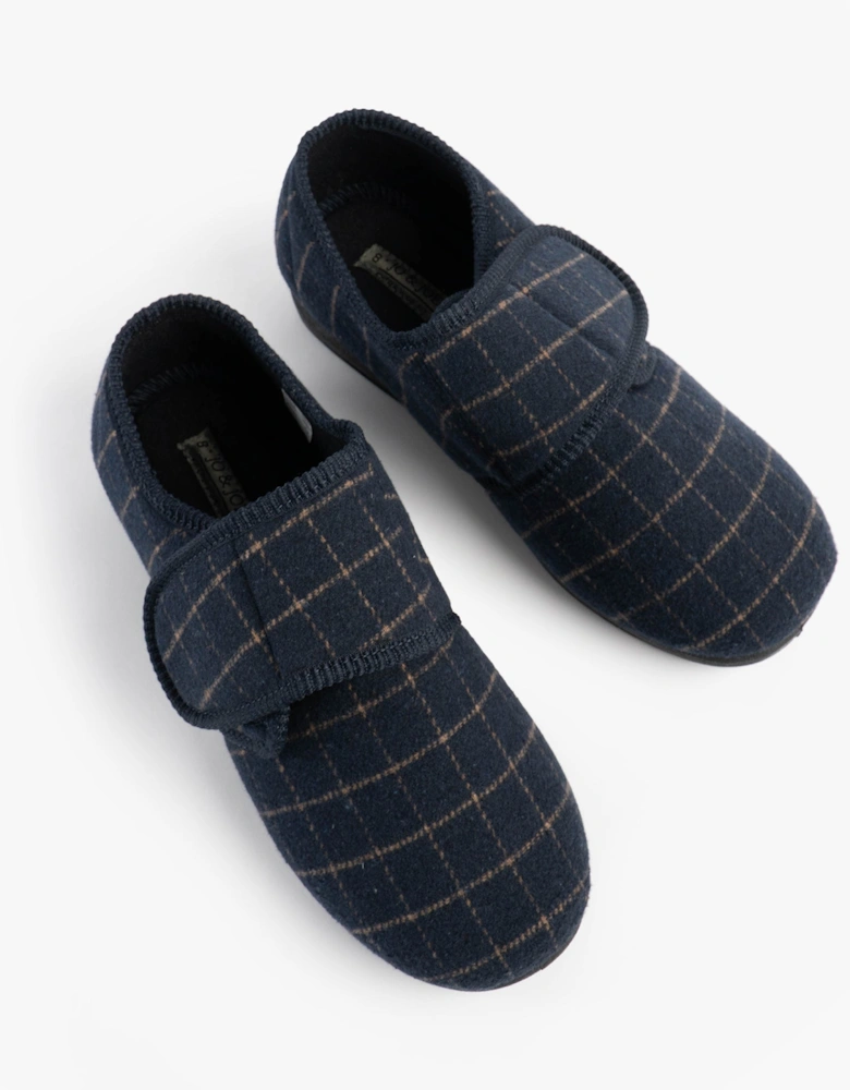 Jo & Joe DENNIS Mens Adjustable Full Slippers Navy