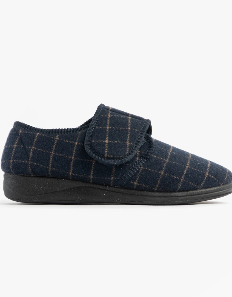 Jo & Joe DENNIS Mens Adjustable Full Slippers Navy