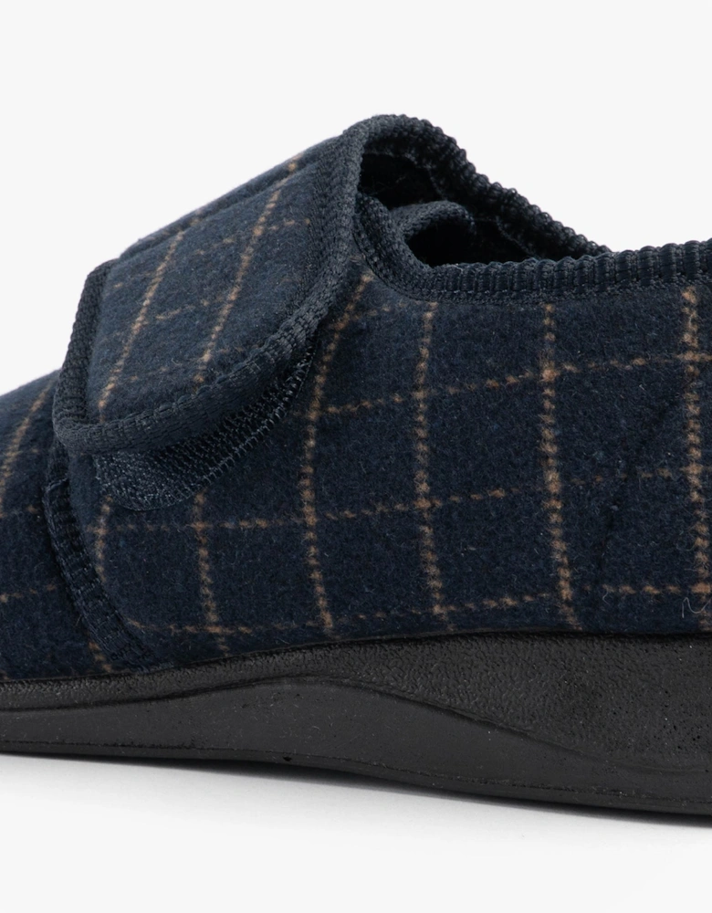 Jo & Joe DENNIS Mens Adjustable Full Slippers Navy
