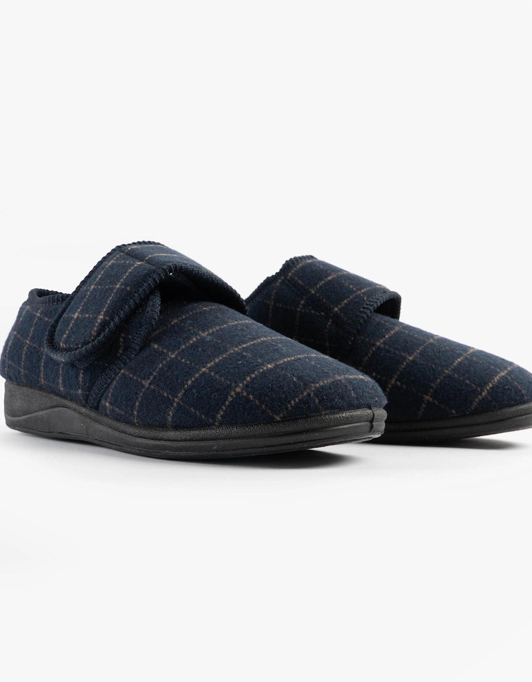 Jo & Joe DENNIS Mens Adjustable Full Slippers Navy