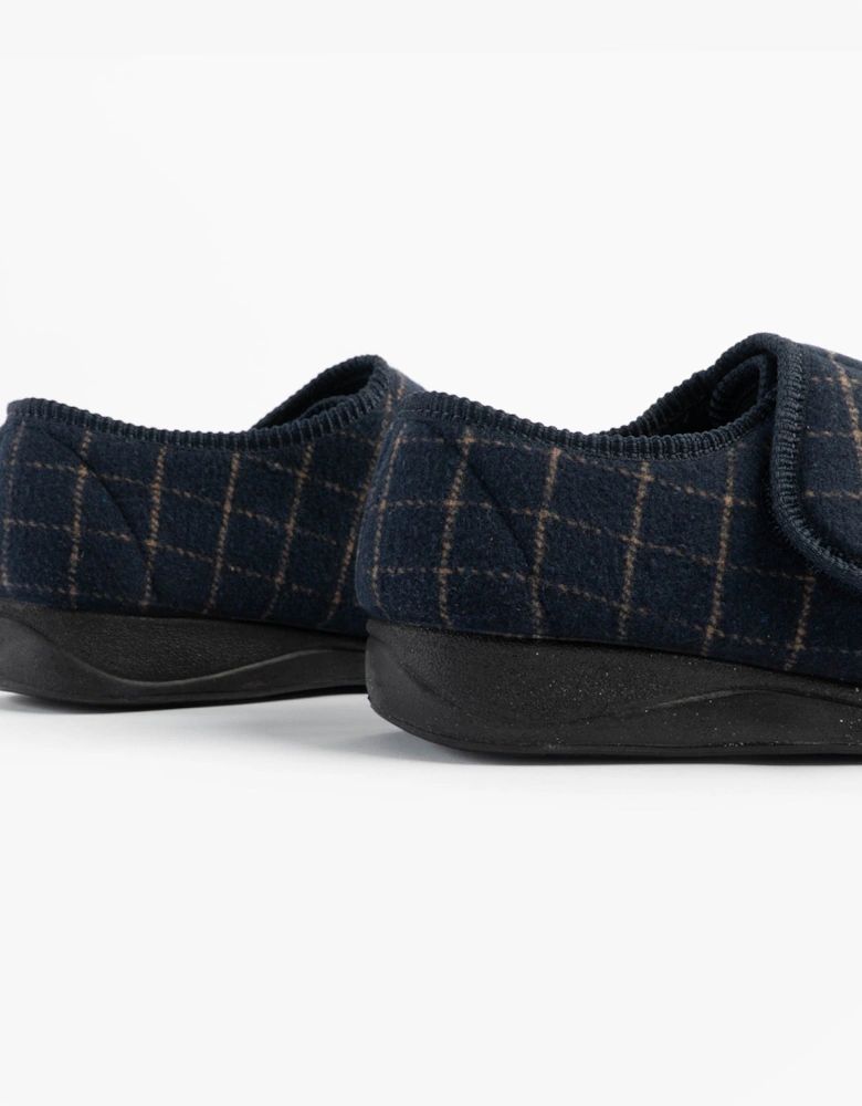 Jo & Joe DENNIS Mens Adjustable Full Slippers Navy
