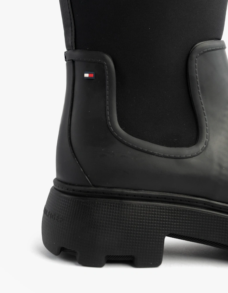 FLAG LONG RAINBOOT Womens Boots Black