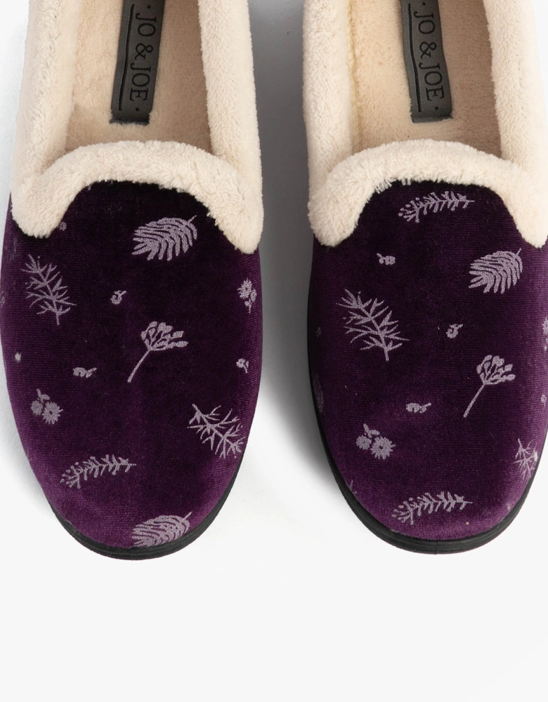 Jo & Joe ANNIE Womens Full Slippers Purple