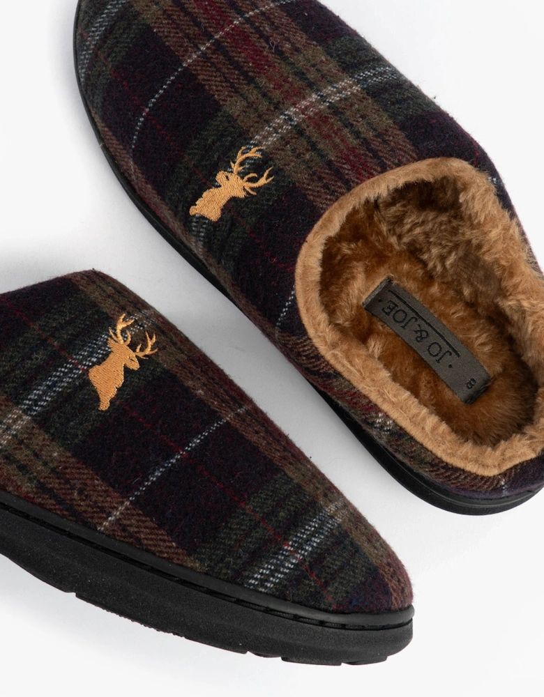 Jo & Joe NIDDERDALE Mens Mule Slippers Brown